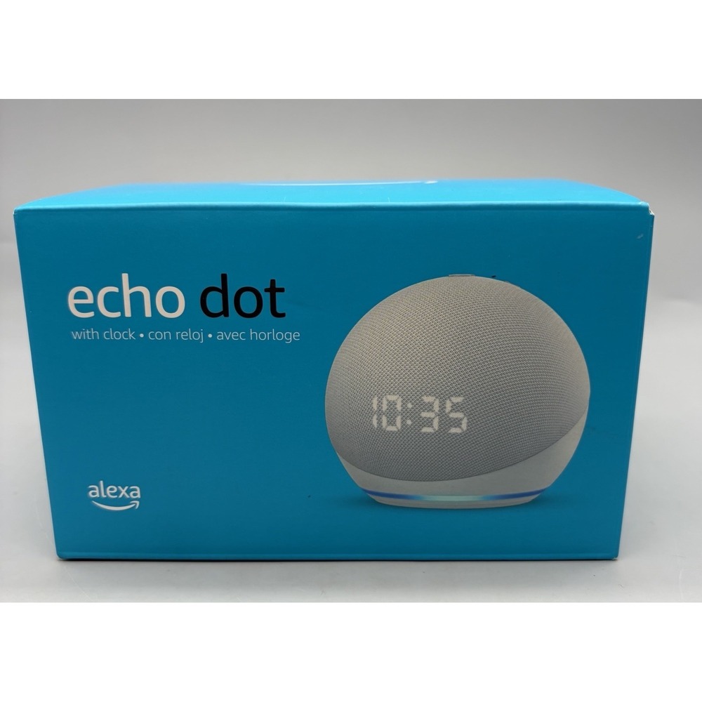 Amazon Echo Dot with Clock (4th Gen) - Glacier White - Sealed